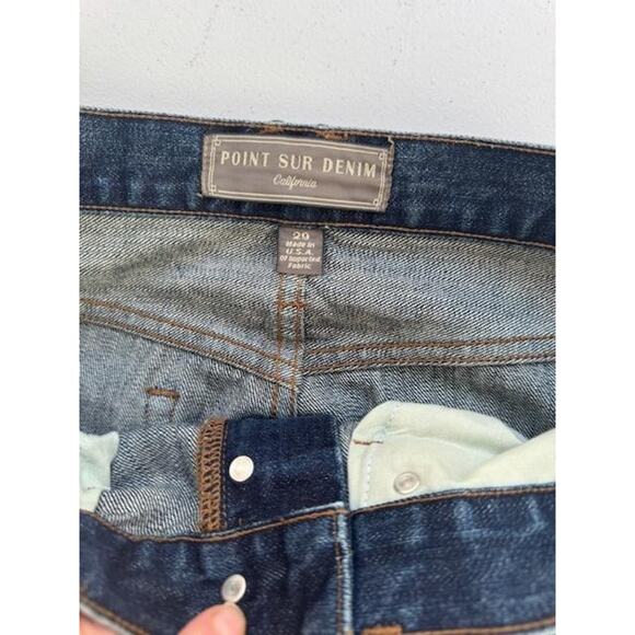 Point Sur Denim Jeans Womens 29 Ripped Button Fly Cropped Raw Hem Made in USA - Picture 12 of 15
